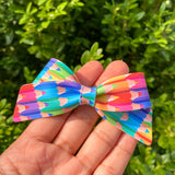 Vibrant pencil crayon print bows!