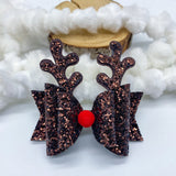 Adorable super sparkly glitter reindeer bows, perfect for Christmas!