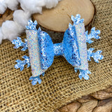 Stacked glitter snowflake bow!