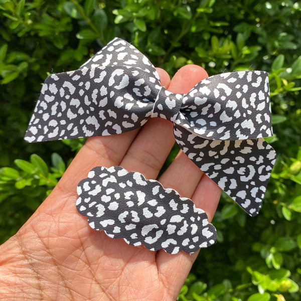 Black and white Leopard print Lucy bows!