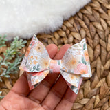 Beautiful muted peach watercolour floral bows!