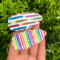 Adorable scalloped snap clips in cute prints perfect for back to school!