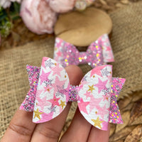 Gorgeous pink star and glitter bows!
