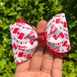 Canada Day bows! Adorable red and white glitter maple leaf bows!