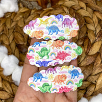 Adorable scalloped snap clips in cute prints!