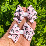 Beautiful pink, white and black leopard print bows!