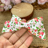 Beautiful apples and blossoms print faux leather bows!