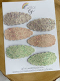 Glitter lace scalloped snap clips