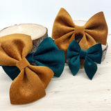 Gorgeous faux velvet sailor bows in lots of beautiful colours