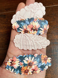 Gorgeous floral embossed scalloped snap clips in beautiful colours