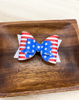 Adorable stars and stripes, patriotic bows!