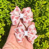 Sweet pink and green watermelon popsicle print bows