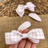 Sweet pink and white gingham bows