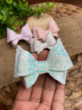 Gorgeous and elegant pastel glitter lace Bella bows!