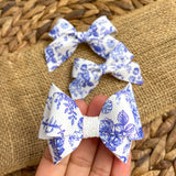 Beautiful blue and white floral bows!