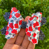 Spooky floral spider and spider web bows!