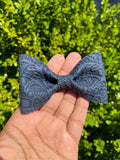 Embossed floral lace faux leather bow ties!