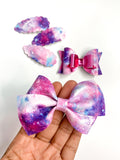 Gorgeous pink, purple and blue galaxy bows!
