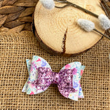 Beautiful pink, purple and blue floral bows!