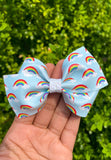 Sweet rainbow print bows!