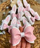 Pretty pink and white bunny bows