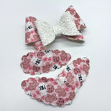 Adorable pink Milk and cookie bows, perfect for Christmas!