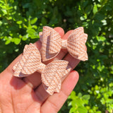 Gorgeous neutral 1.72" or 2" stacked pigtail bows!