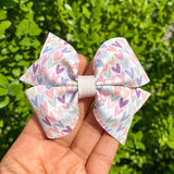Gorgeous muted multicolour heart bows!