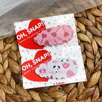 Adorable snap clips with cute "Oh Snap" Valentine's Day card!