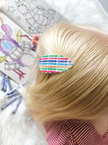 Adorable scalloped snap clips in cute prints perfect for back to school!