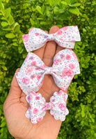 Gorgeous muted pastel floral print bows!