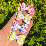 Adorable fruit faux leather tiny pigtail bows perfect for summer!