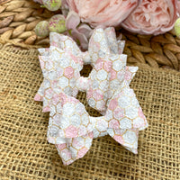 Gorgeous glitter honeycomb bows!