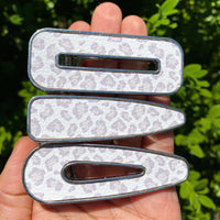 Metal inlay clips with "wild" faux leather or glitter!