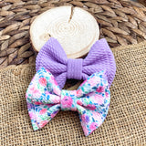 Beautiful pastel floral bullet fabric bow