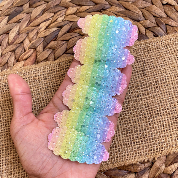 Sparkly glitter rainbow snap clips!
