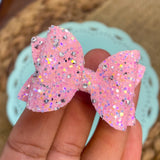 Sparkly studded glitter 2" pigtail bows!