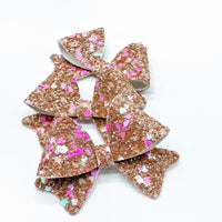 Super sparkly gold and pink glitter heart Posie bows!