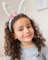 Fuzzy bunny ear headbands with or without bows!