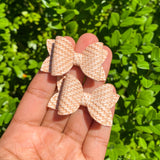 Gorgeous neutral 1.72" or 2" stacked pigtail bows!
