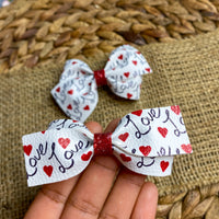 Beautiful LOVE heart bows, perfect for Valentine's Day!