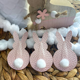 Cute bunny snap clips in gorgeous pink blush tones!