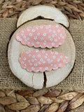 Adorable dainty blossoms scalloped snap clips!