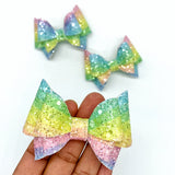 Super sparkly rainbow Bella or Rosie  bows