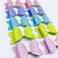 Adorable polka dot tiny pigtail bows in perfect colours for summer!