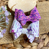 Pretty lavender floral and butterfly bows!