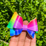 Bright and beautiful rainbow stripe bows!
