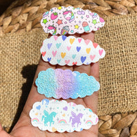Beautiful bright and fun scalloped snap clips!