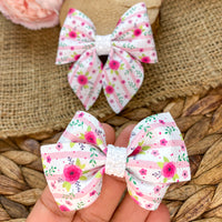 Beautiful floral striped bows!