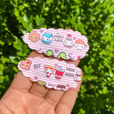 Adorable bright and fun scalloped snap clips!